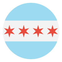Chicago Flag Round